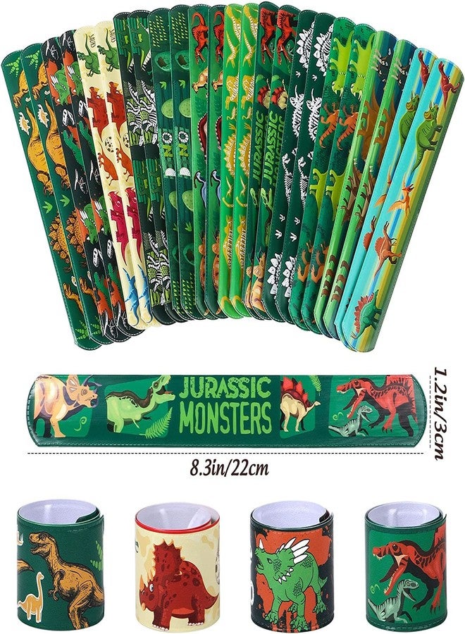 SNAPTRON Dinosaur Theme Return Gifts For Kids Birthday- 12Pcs Dinosaur Theme Slap Bracelets For Kids Boys, Girls- Best Birthday Return Gifts For Kids Decoration For Boys Party Supplies - Image 4